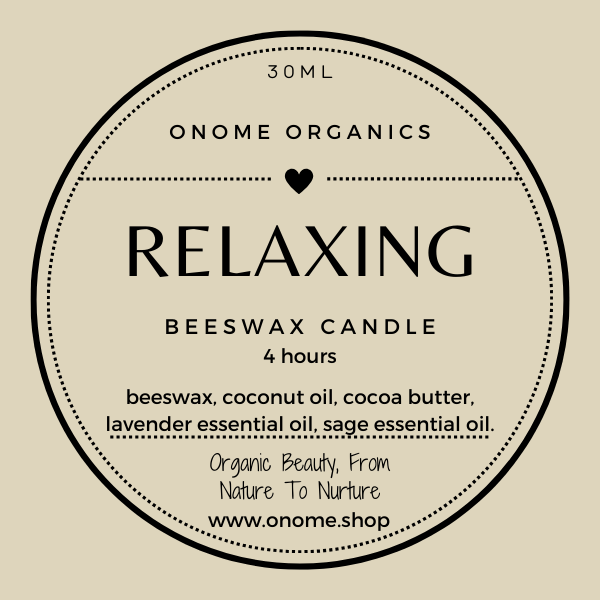 Relaxing Candle with Beeswax, Lavender and Sage