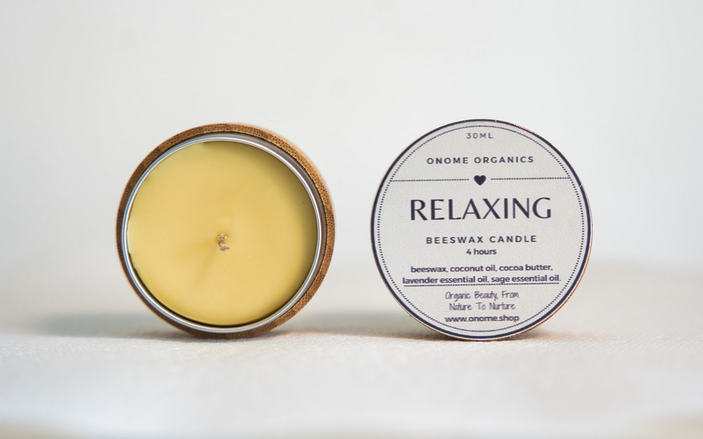 Relaxing Candle with Beeswax, Lavender and Sage